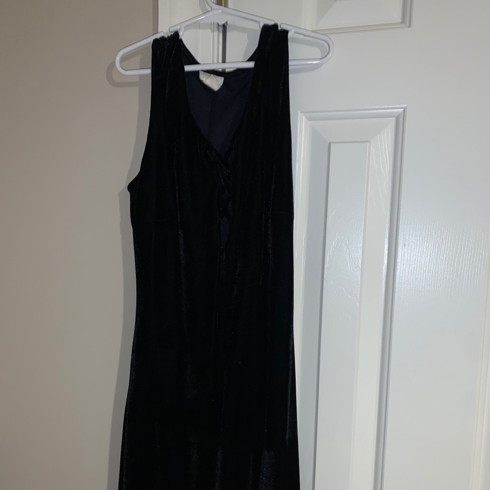 Velvet Mini Dress with criss cross cut